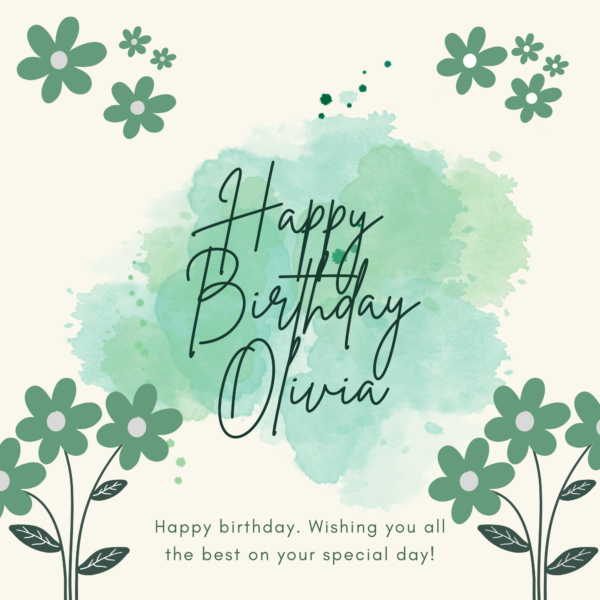 "Simple and elegant digital birthday card with a minimalistic design in soft, classy colors. Perfect for gifting and personalization."